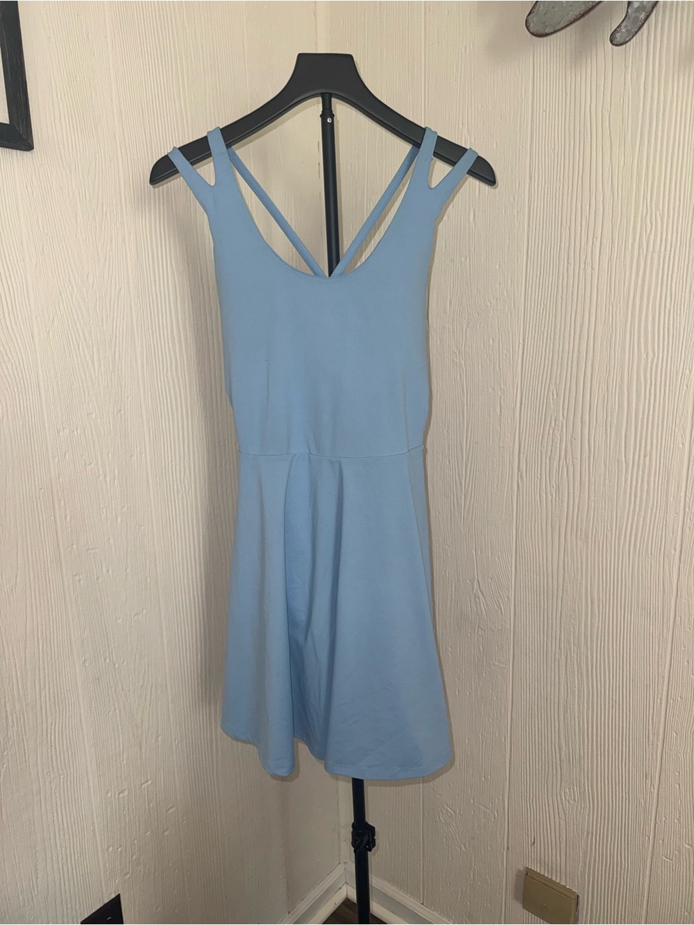 Fabletics Light Blue Strappy Mini Dress